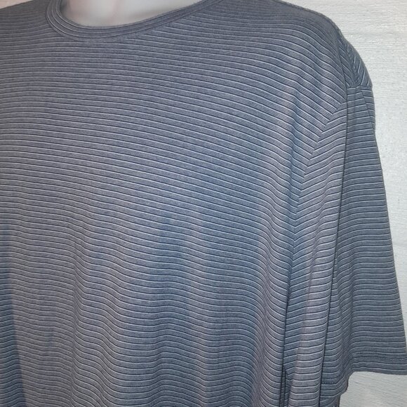 The Foundry Supply Co Men's Big & Tall 2XL Navy White Striped Short Sleeve Shirt - Picture 3 of 6